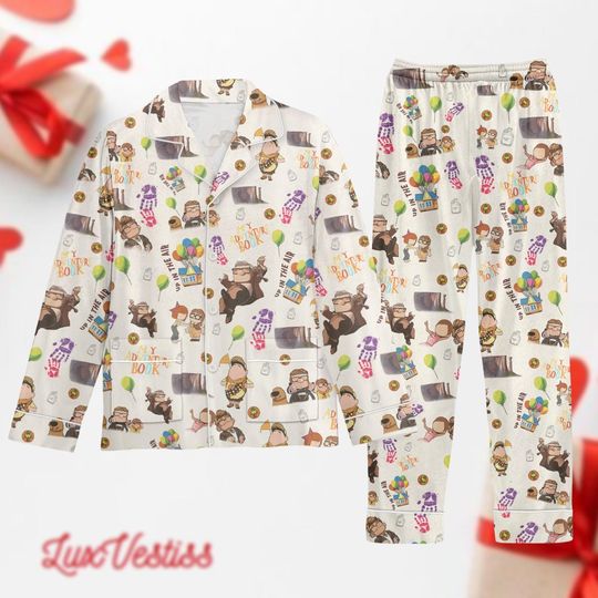 Carl And Ellie Pajamas Set, Up Movie Valentine Pajamas, Disney Wedding Pajamas For Party, His Carl Her Ellie Shirts, Gift For Him Her