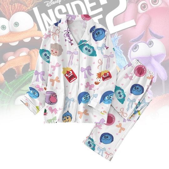 Inside Out 2 Character Pajamas, Disney Pixar Movie T-Shirt, Disneyland Family Matching Pajamas, Valentine Sleepwear For Couple