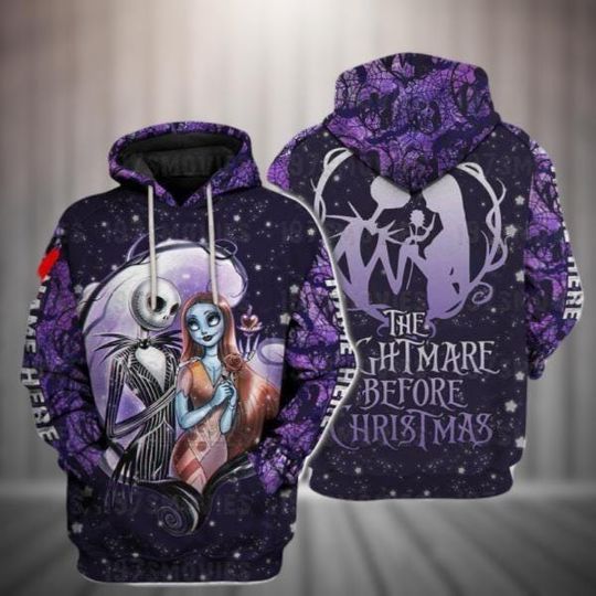 Personalized Jack And Sally Hoodie, Nightmare Before Christmas Shirt, Couple Gift, Jack Skellington Couple Hoodie, Movie Couple Outfits