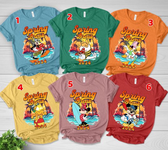 Retro Spring Break Shirt, Spring Vibe Mouse And Friends Cute Shirt, Spring T-Shirt, Magical Kingdom Trip