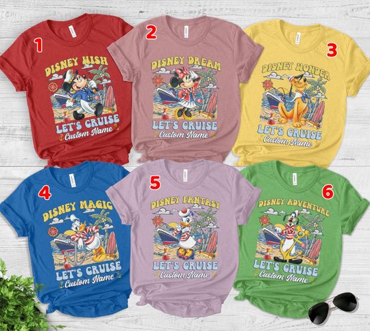 Personalized All Characters Disney Cruise,Mickey & Friends Family