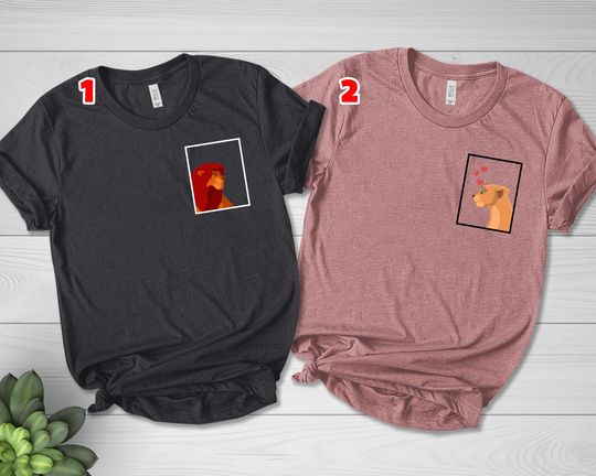 Simba Nala Shirts, Lion King Couple Tee, Animal Kingdom T-Shirt