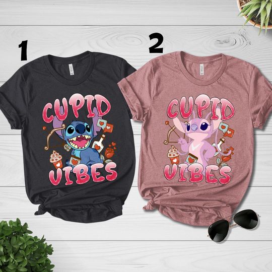 Stitch Angel Disney Couple Shirt, Disney Valentine's Day Shirt, Angel Stitch Valentine Shirt, Disney Love Tee