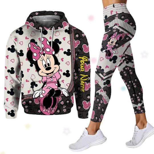 Custom Minnie Hoodie And Legging, Magic Kingdom 3D Costume, Disney Trip Shirt, Cute Mouse Legging, Cartoon Movie Shirt, Gift For Fan