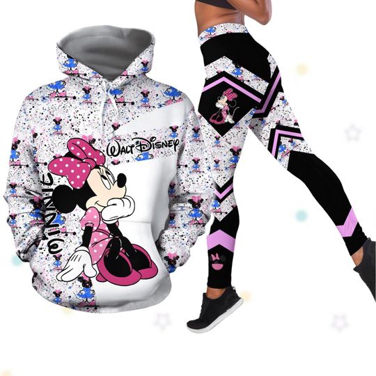 Minnie Hoodie And Legging, Disney Trip Shirt, Cute Mouse Leggings, Magic Kingdom Costume Shirt, Minnie 3D Shirt, Gift For Girlfriend