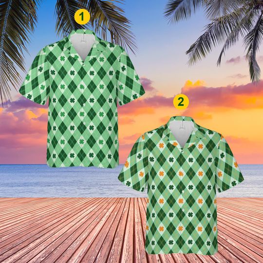 Argyle St Patrick Hawaiian Shirt, St Patrick Team Button Up Shirt