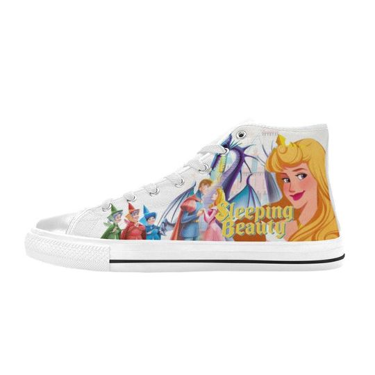 Sleeping Beauty Shoes, Sleeping Beauty High Top Shoes Sneakers
