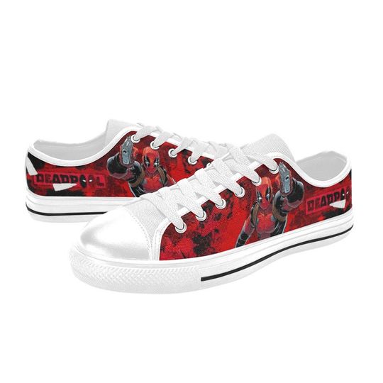 Deadpool Low Top Shoes Sneakers, Deadpool Shoes