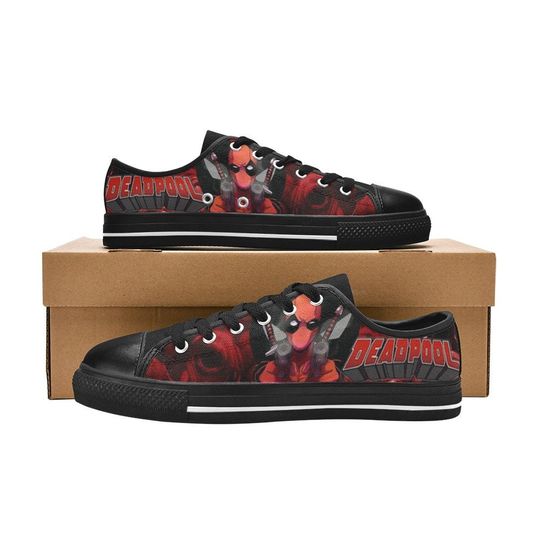 Deadpool Low Top Sneakers, Deadpool Sneakers