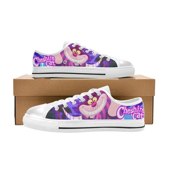 Cheshire Cat Low Top Sneakers, Alice in Wonderland Low Top Sneakers