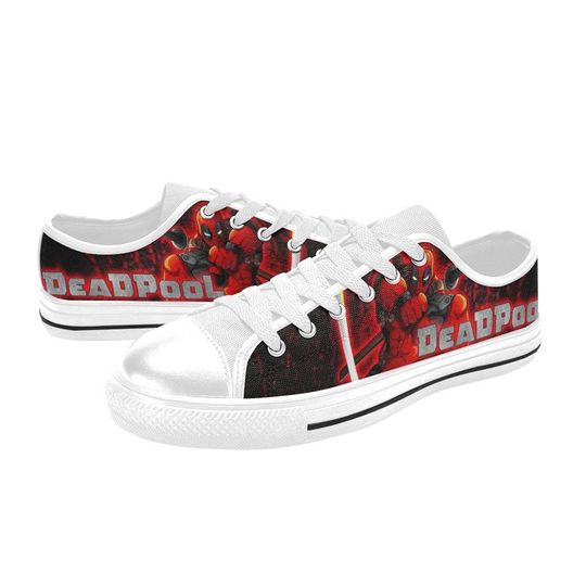 Deadpool Low Top Sneakers, Deadpool Hero Low Top Shoes