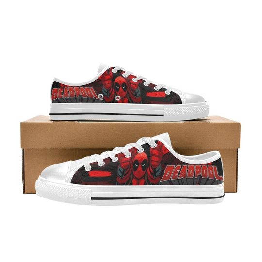 Deadpool Low Top Shoes Sneakers, Deadpool Sneakers