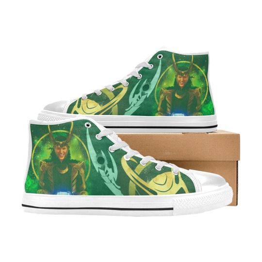 Loki Inspired High Top Canvas Shoes, Loki Sneakers
