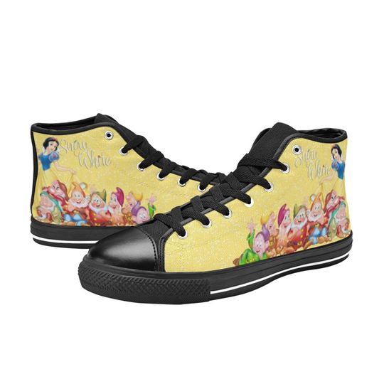 Snow White High Top Canvas Shoes, Snow White And Dwarf Sneakers