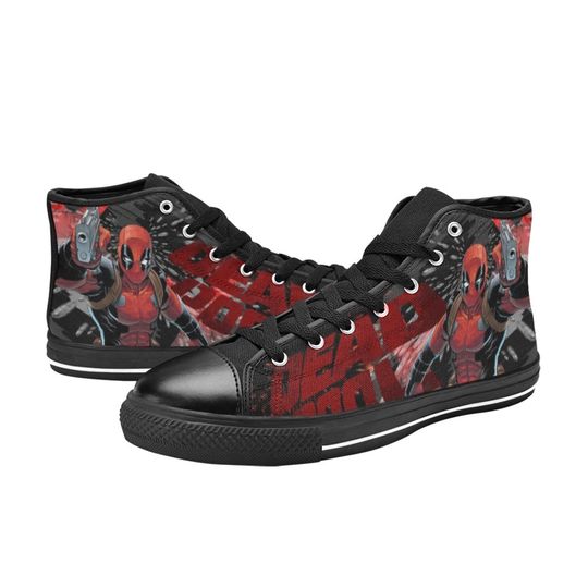 Deadpool High Top Canvas Shoes, Deadpool Hero Sneakers