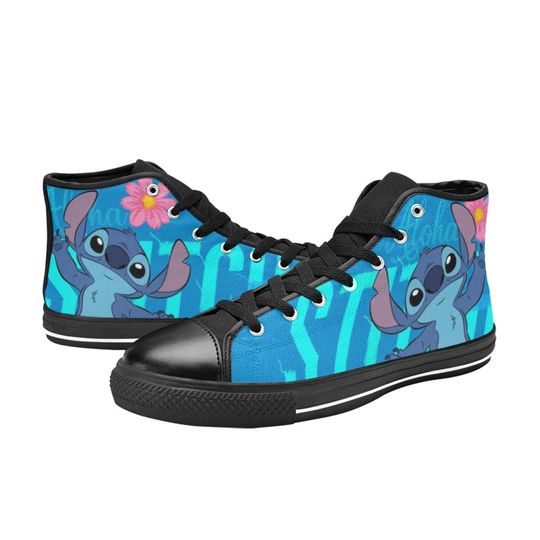 Stitch Aloha  Inspired High Top Canvas Shoes, Aloha Stitch Sneakers