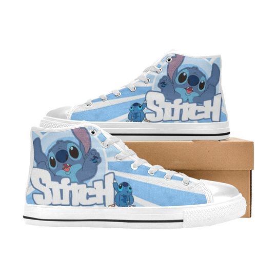 Stitch Inspired High Top Canvas Shoes, Lilo Stitch Sneakers