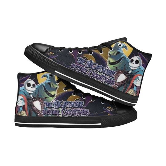The Nightmare Before Christmas Inspired High Top Canvas Sneakers