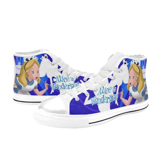 Alice in Wonderland High Top Canvas Shoes, Alice in Wonderland Sneakers