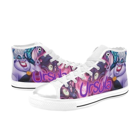 Ursula Inspired High Top Canvas Shoes, Ursula Sneakers