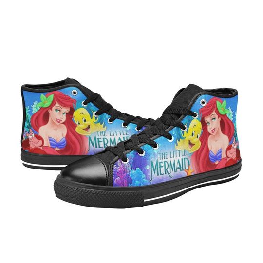 The Little Mermaid Inspired High Top Canvas Shoes