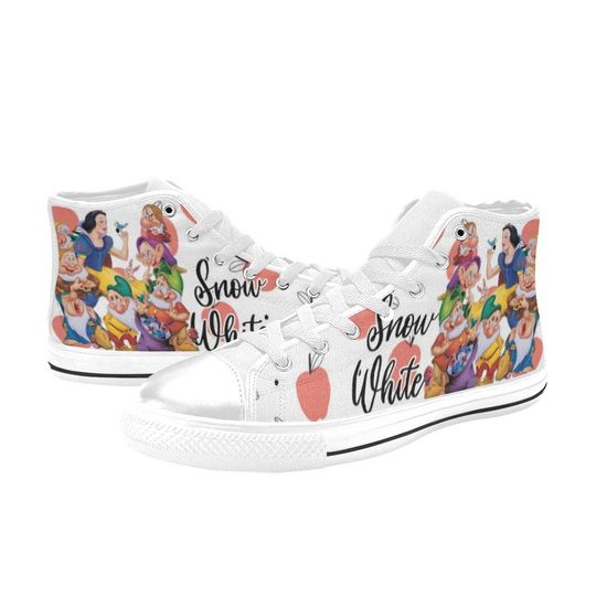 Snow White Inspired High Top Canvas Sneakers