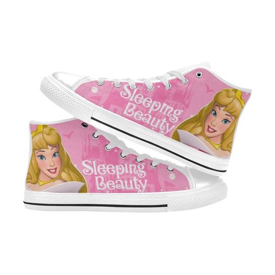 Sleeping Beauty High Top Canvas Sneakers