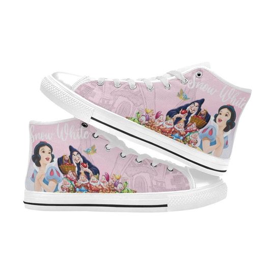 Snow White Inspired High Top Canvas Sneakers