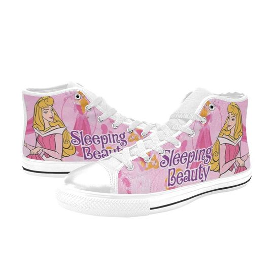 Sleeping Beauty High Top Canvas Sneakers