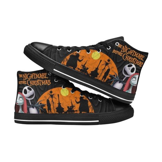 The Nightmare Before Christmas High Top Canvas Shoes, Halloween The Nightmare Before Christmas Sneakers