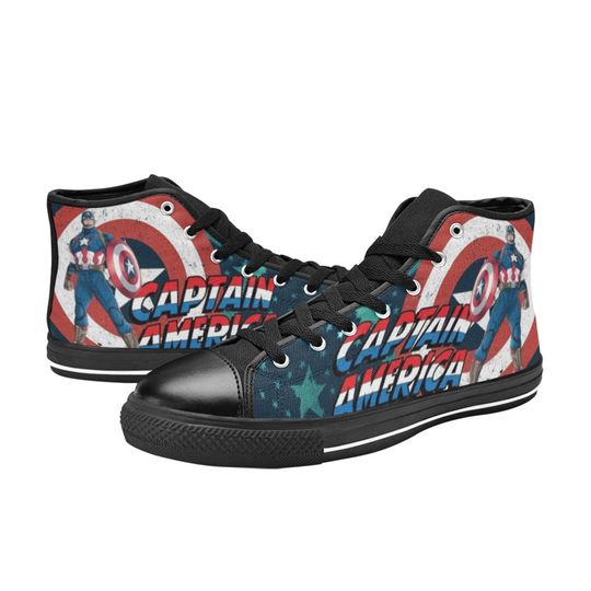 Captain America High Top Canvas Shoes, Unisex High Top Sneakers
