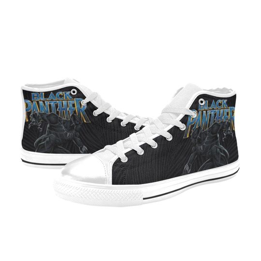 Black Panther High Top Canvas Shoes, Black Panther Hero Sneakers