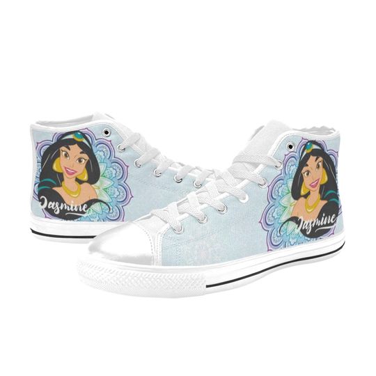 Princess Jasmine High Top Canvas Shoes, Jasmine Princess High Top Sneakers