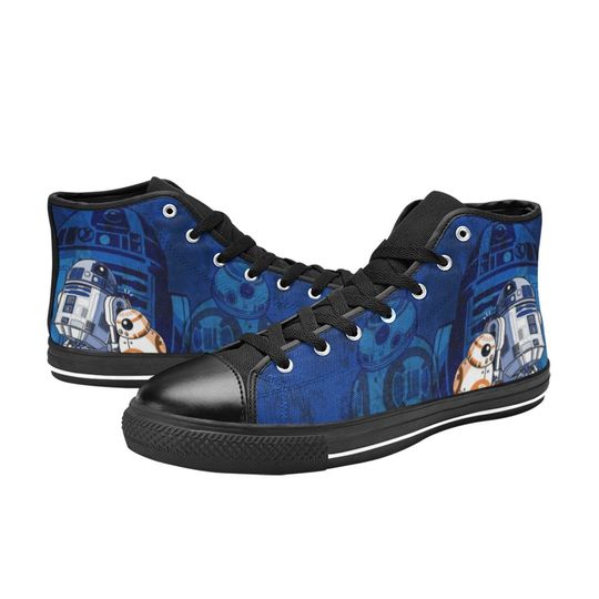 Star Wars R2D2 High Top Canvas Shoes, Star Wars Robot Star Wars Sneakers