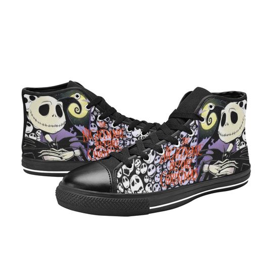 The Nightmare Before Christmas Inspired High Top Canvas Shoes, The Nightmare Before Christmas Sneakers