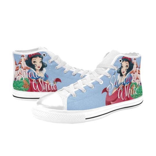 Snow White High Top Canvas Shoes, Snow White Sneakers