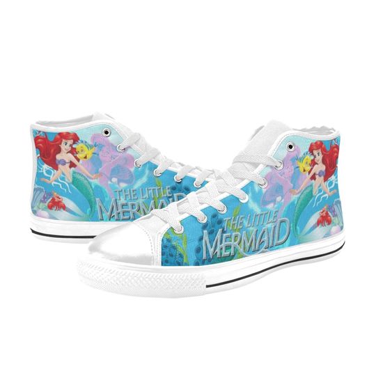 The Little Mermaid High Top Canvas Shoes, Little Mermaid Sneakers