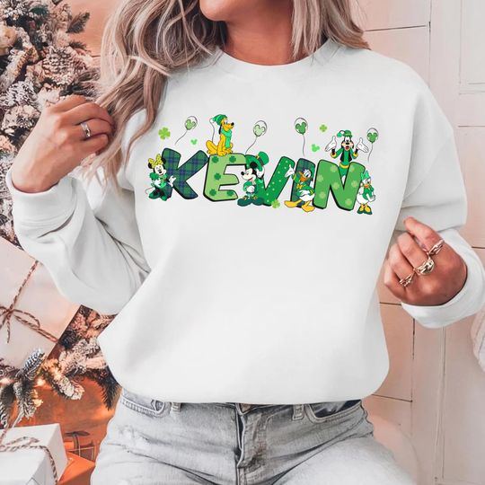 Discover Custom Name Disney St Patrick Day Mickey And Friends Sweatshirt