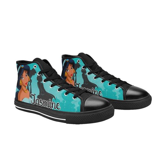 Princess Jasmine Aladdin High Top Sneakers, Jasmine Sneakers