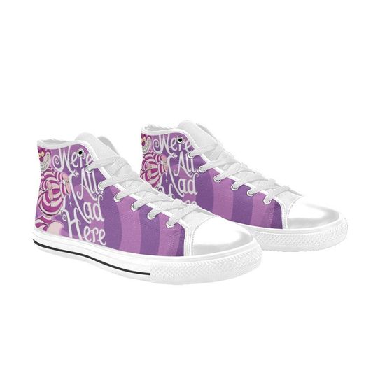 Cheshire Cat Alice in Wonderland High Top Sneakers, Cheshire Cat Canvas Shoes