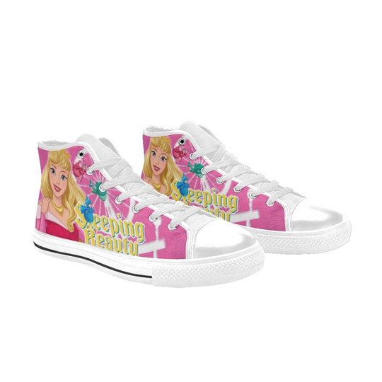 Sleeping Beauty High Tops Sneakers, Sleeping Beauty Canvas Shoes