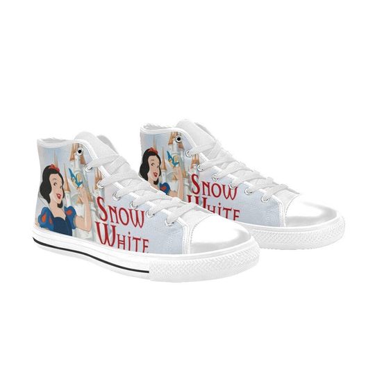 Snow White High top Sneakers, Snow White Canvas Shoes
