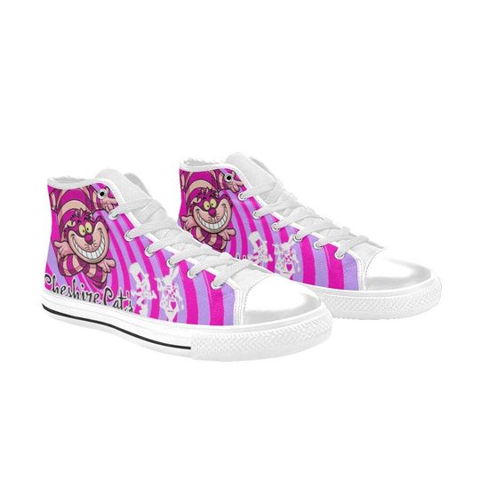 Cheshire Cat Alice in Wonderland High Top Sneakers, Cheshire Cat Canvas Shoes