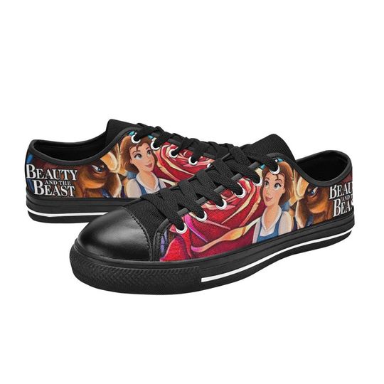 Beauty and The Beast Low Top Sneakers, Beauty and The Beast Canvas Sneakers