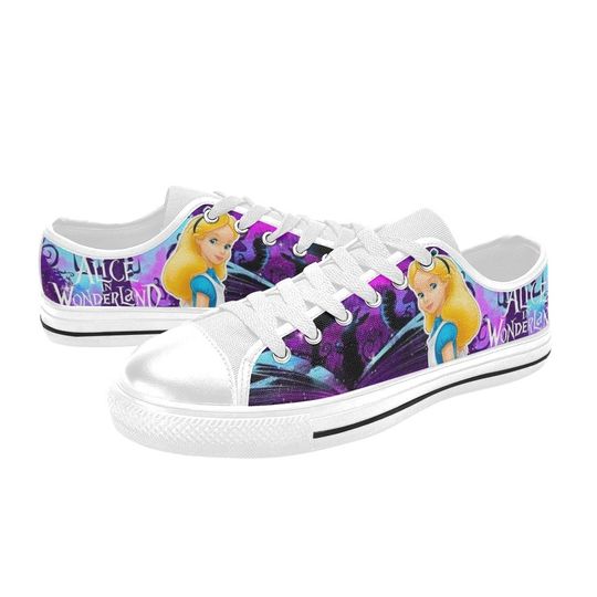 Alice in Wonderland Low Top Sneakers, Alice in Wonderland Canvas Shoes