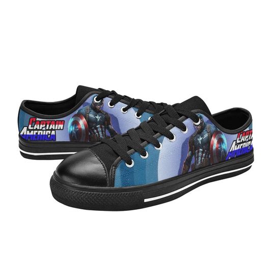 Captain America Low top Sneakers, Captain America Canvas Shoes