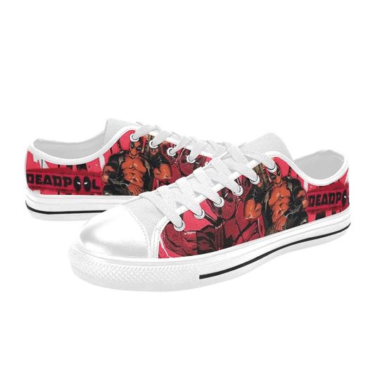 Deadpool Low top Sneakers, Deadpool Canvas Shoes