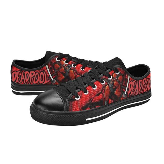 Deadpool Low top Sneakers, Deadpool Canvas printed Shoes