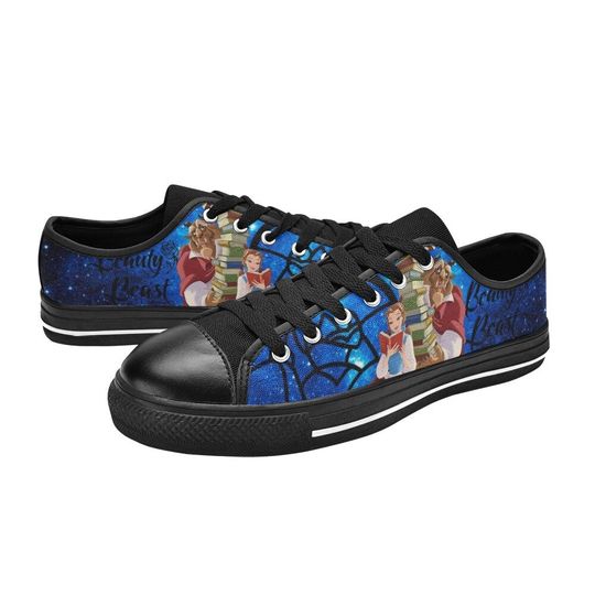 Beauty and The Beast Low Top Sneakers, Beauty and The Beast Shoes