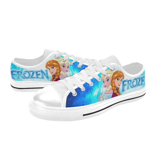 Elsa and Anna Low Top Sneakers, Froze Low Top Sneakers For Women